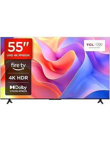 TCL 55PF650K 55-inch 4K Ultra HD, HDR TV, Smart LED Fire TV (Dolby Vision, Dolby Atmos, DTS, HDR 10, Alexa built-in, Airplay2, Miracast)
