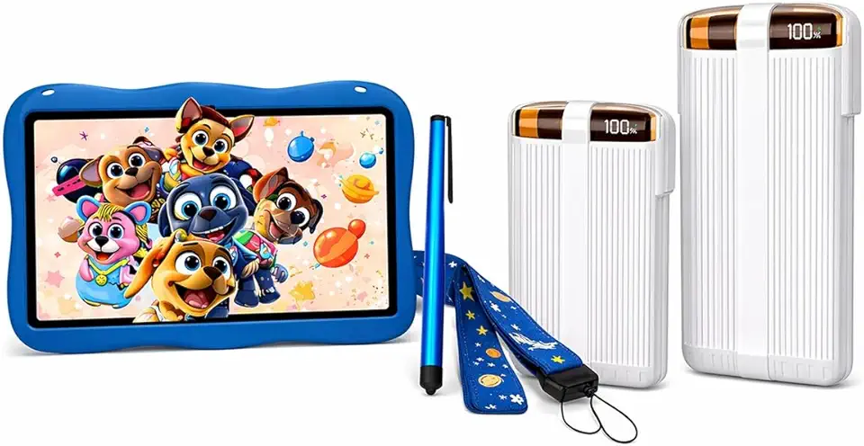 Tablet Infantil Azul 7'' Android 8gb Ram 128gb Wi-fi, Kit Com Capa, Caneta Touch E Carregador Portátil 5000mah, Controle Parental, Ideal Para Estudos, Jogos