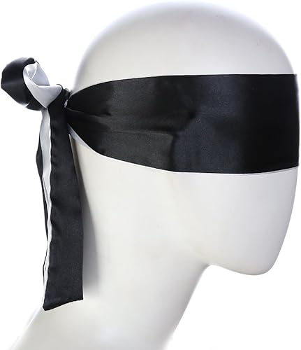 Miniatura 8 de MALINERO Esposas esponjosas, kit de máscara de ojos de satén negro con vendas para los ojos, esposas ajustables, pulsera esponjosa, máscara de satén