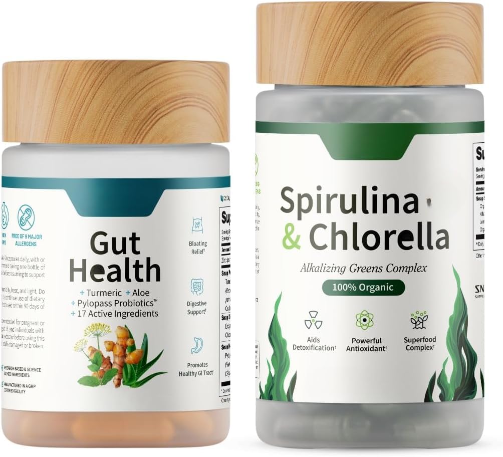 Paquete Espirulina Chlorella Orgánica con Probiótico + Verdes