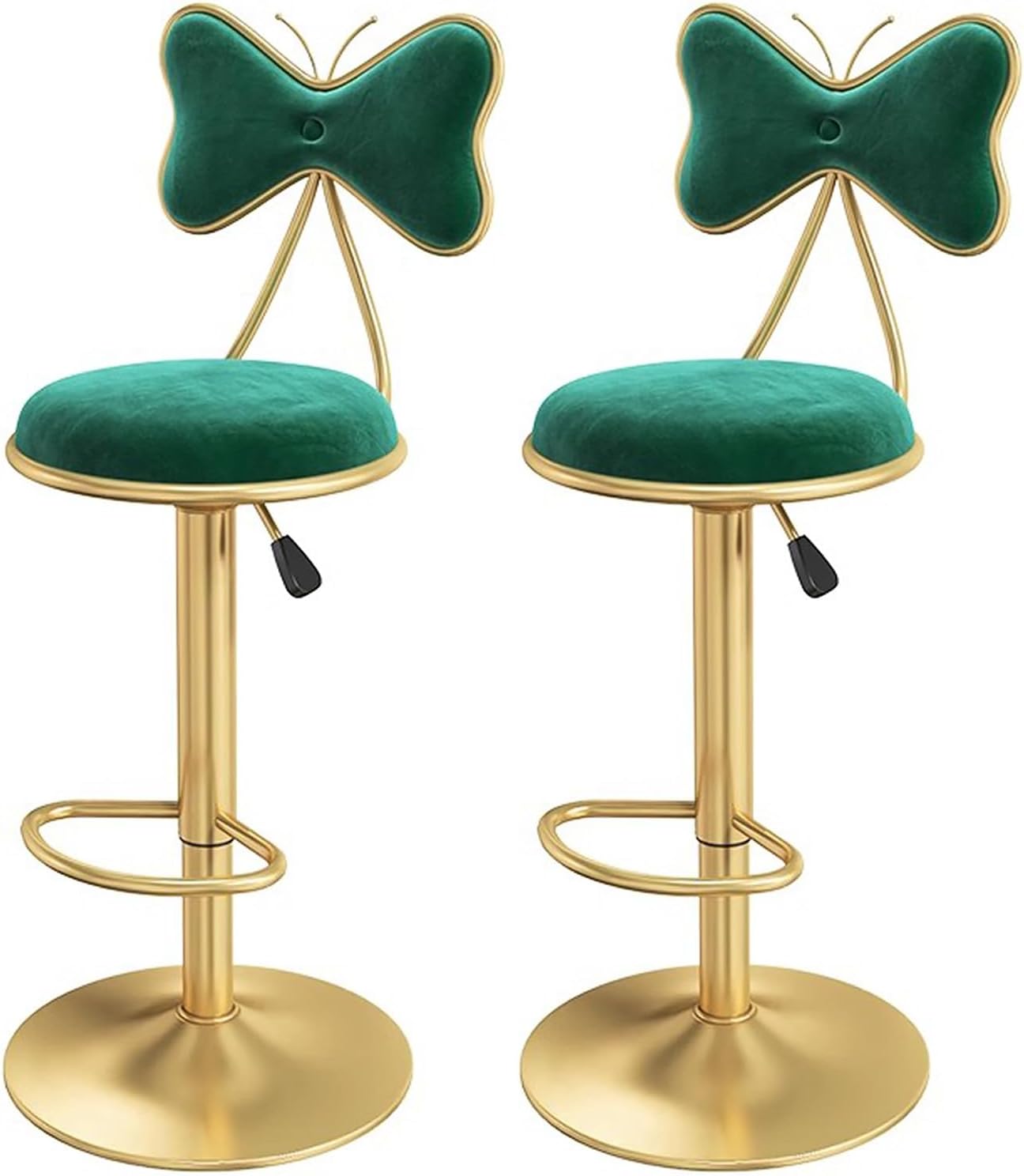 AUCALIWI Adjustable Round Bar Stools, Set of 2, Rotating Bar Stools in