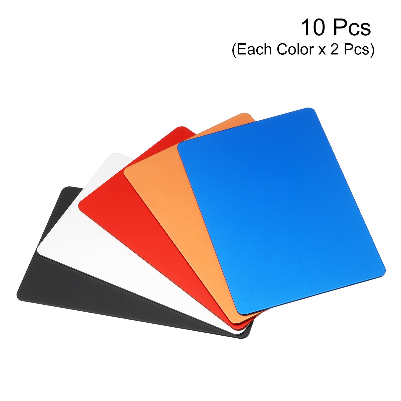 PATIKIL 0.8mm Metal Business Cards, 10 Pack Blank Name Card Laser Engraving Anodized Aluminum for DIY Gift Cards Multicolor - Image 3