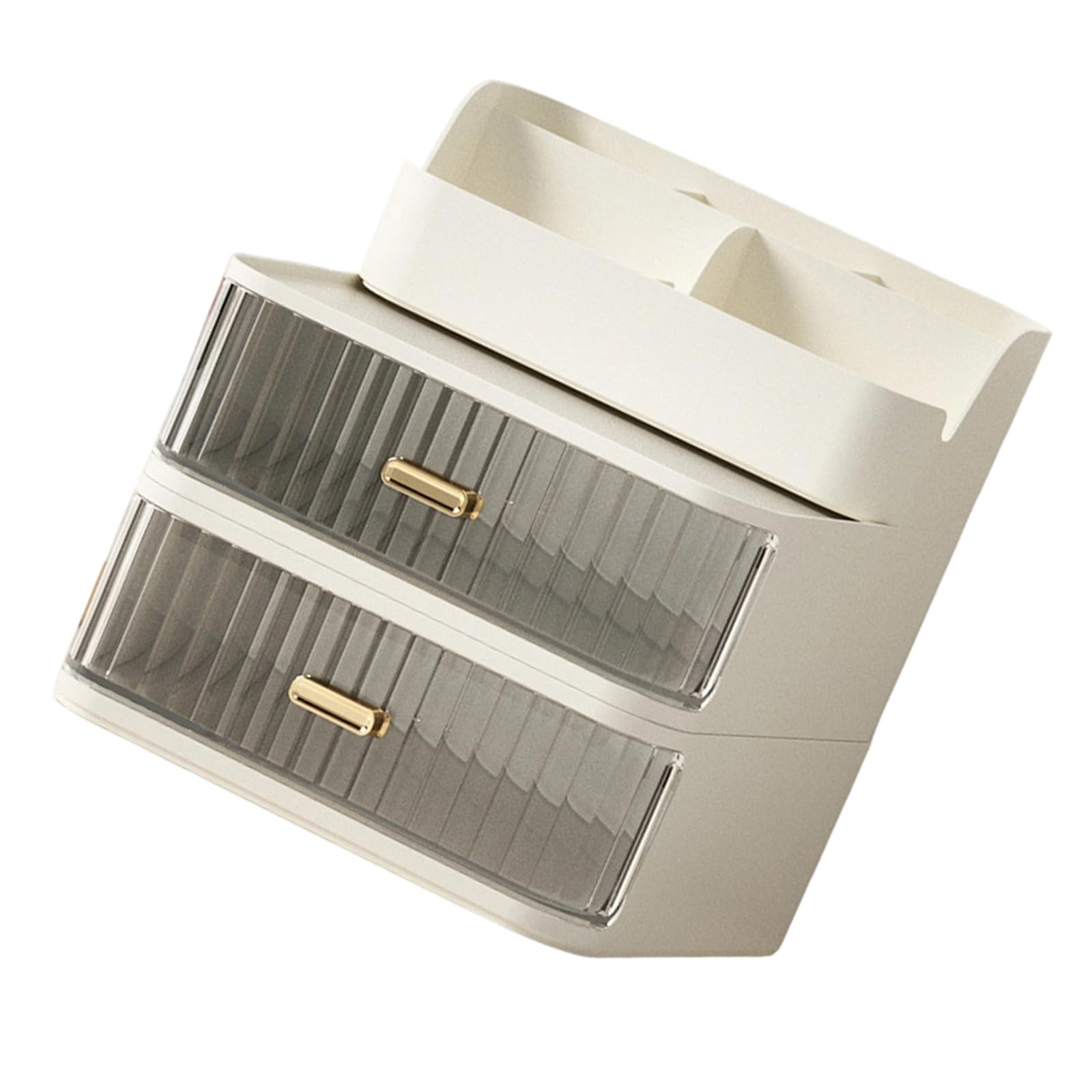 GTYLF Desktop Makeup Organiser Storage Box with Clear Drawer Space Saving Stackable Cosmetics Storage Container for Vanity Drawer Box