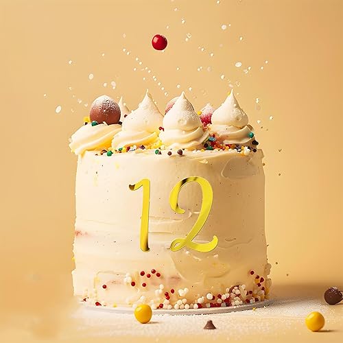Miniatura 4 de Decoración de acrílico con números de 0 a 9 números para pastel de cumpleaños, decoración de pastel de acrílico dorado para fiesta de cumpleaños,