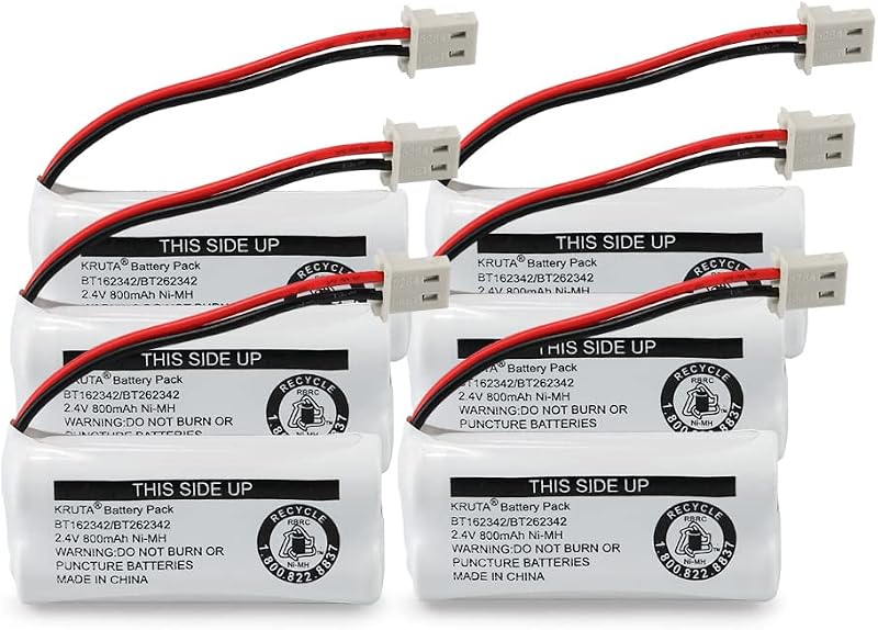 BT162342 BT262342 Baterías de teléfono inalámbrico compatibles con BT183342 BT283342 BT166342 BT266342 VTech CS6114 CS6419 CS6719 at&T EL52300 CL80111 Teléfono (paquete de 6)