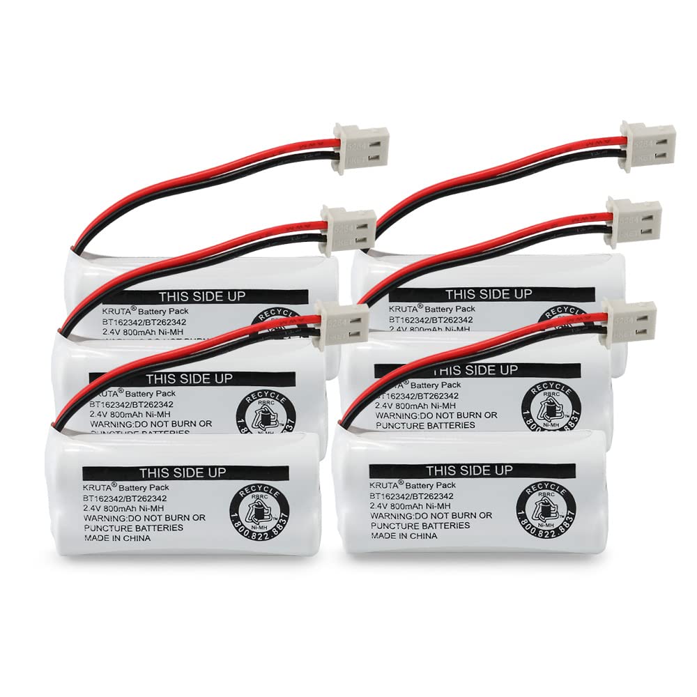 BT162342 BT262342 Cordless Phone Batteries Compatible with BT183342 BT283342 BT166342 BT266342 VTech CS6114 CS6419 CS6719 at&amp;T EL52300 CL80111 Handset Telephone (Pack 6)