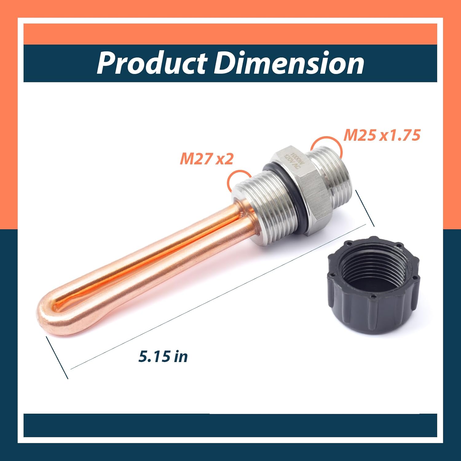 3C3Z-6A051-AA Engine Block Heater Element with O-ring seal and Cord Replacement for Ford F250 F350 F450 F550 for Super Duty E150 E250 E350 E450 for Econoline Van for Excursion for Powerstroke