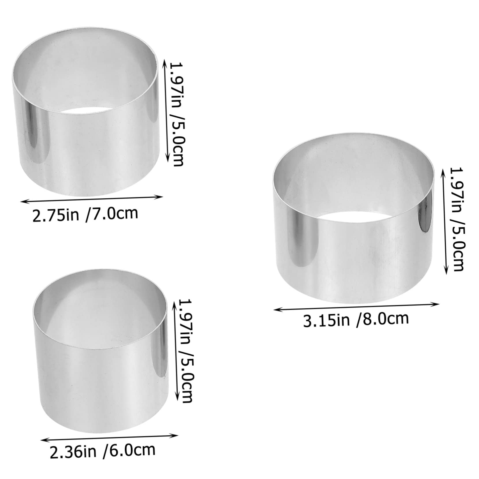 SOLUSTRE 1 Set Stainless Steel Cake Mold Set Mousse Ring Baking Molds for Cakes Cookies and Pastries Kitchen Bakeware for DIY Desserts and Treats