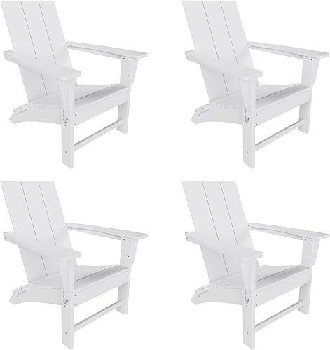 Miniatura 9 de WestinTrends Ashore - Silla Adirondack, sillas de patio al aire libre de madera de polietileno resistentes a todo tipo de clima, moderna, plegable,