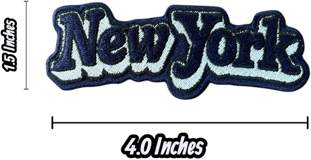 2 PCS New York Multi Layered Border Letters Baseball Patch Embroidered Iron On Patches for Decorate Craft Clothes
