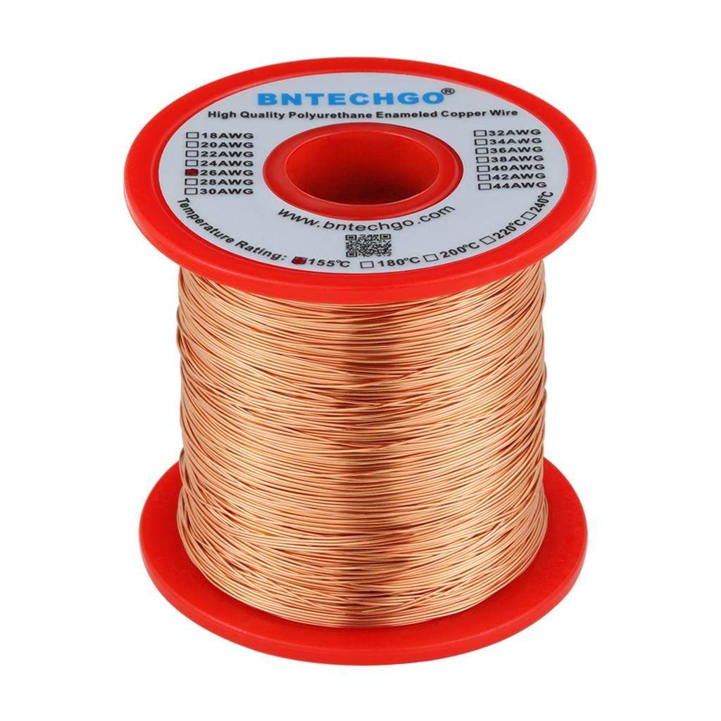 BNTECHGO Filo magnetico da 26 AWG, filo di rame smaltato, filo di avvolgimento magnetico smaltato, diametro 0,5 kg, diametro 0,000 cm, 1 bobina, temperatura naturale 155 ℃ ampiamente usato per