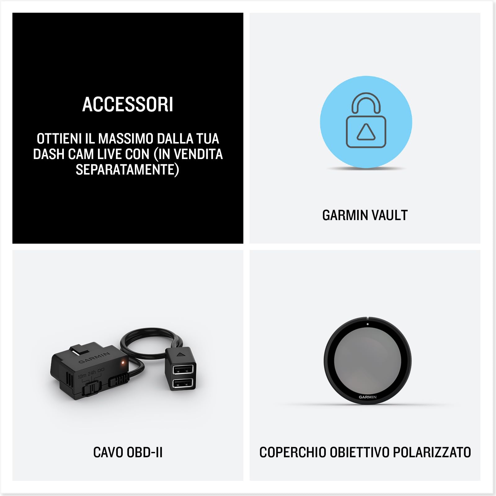 Garmin Dash Cam Live, Dash Cam con connessione LTE ininterrotta a 1440p con campo visivo di 140 gradi