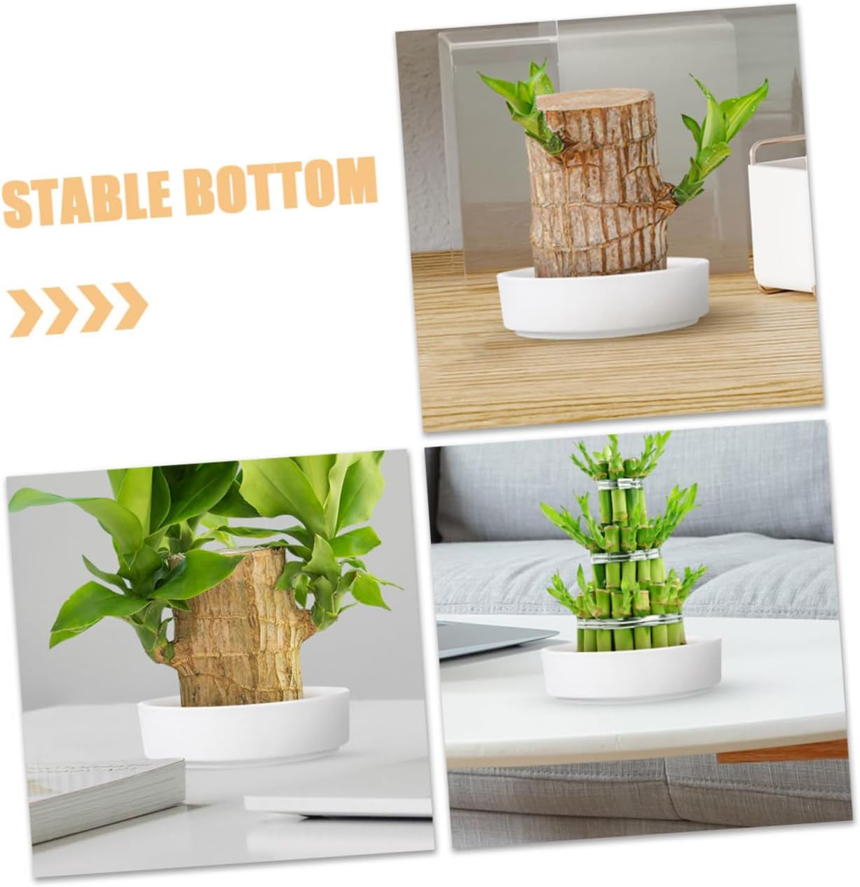 6pcs Ceramic Plant Saucer Trays for Indoor Use Heavy Duty Drip Trays for Potted Plants and Flower Pot Bottom Plates Prevents Water Staining
