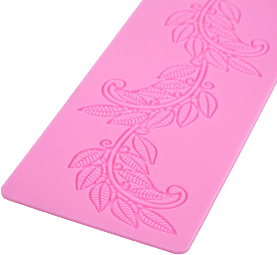 Fondant Sugar Gumpaste Silicone Mold for Cake Decorating and Sugarcraft (Leaf Border Lace)
