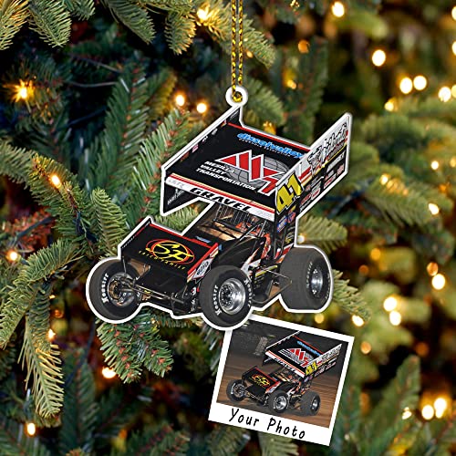 Personalized Sprint Car Christmas Ornament