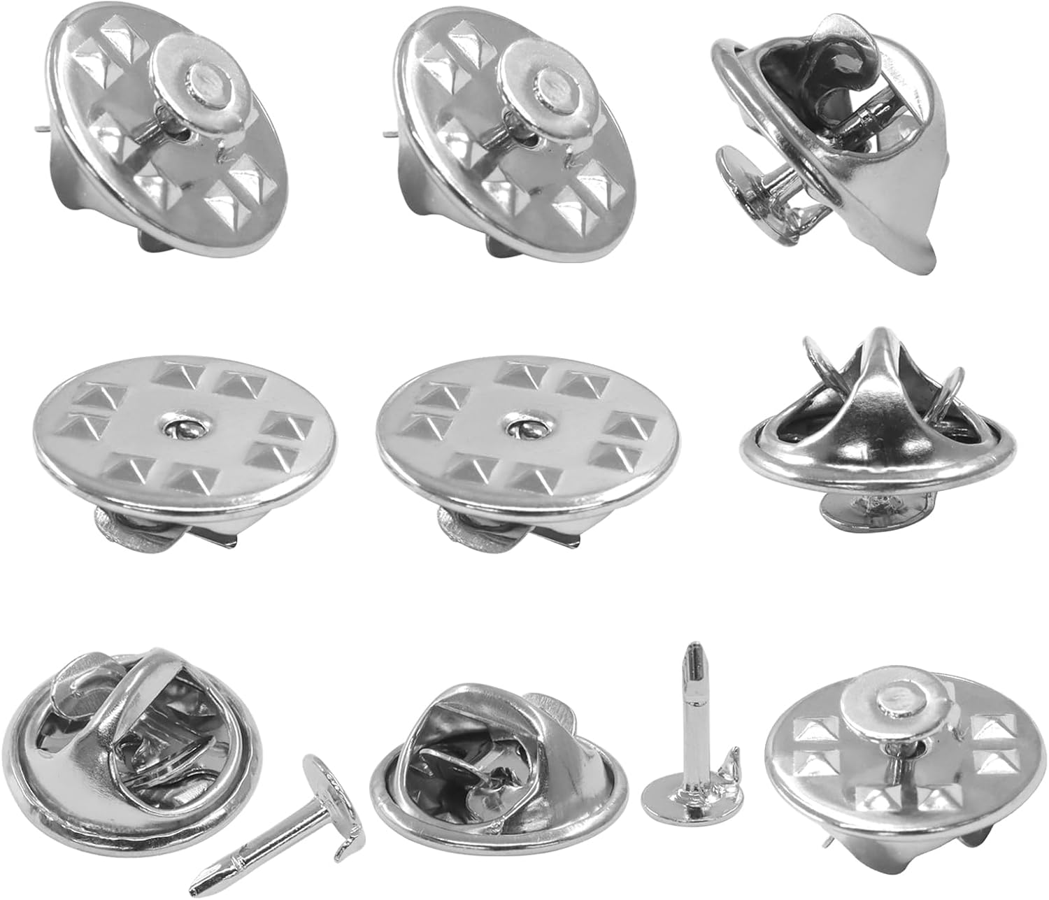 120 Pairs Butterfly Clutch Backs for Tie Tacks - 8x4mm Blank Craft Pins Replacement, Jewelry Making Supplies for DIY Accessories & Crafts (Silver)