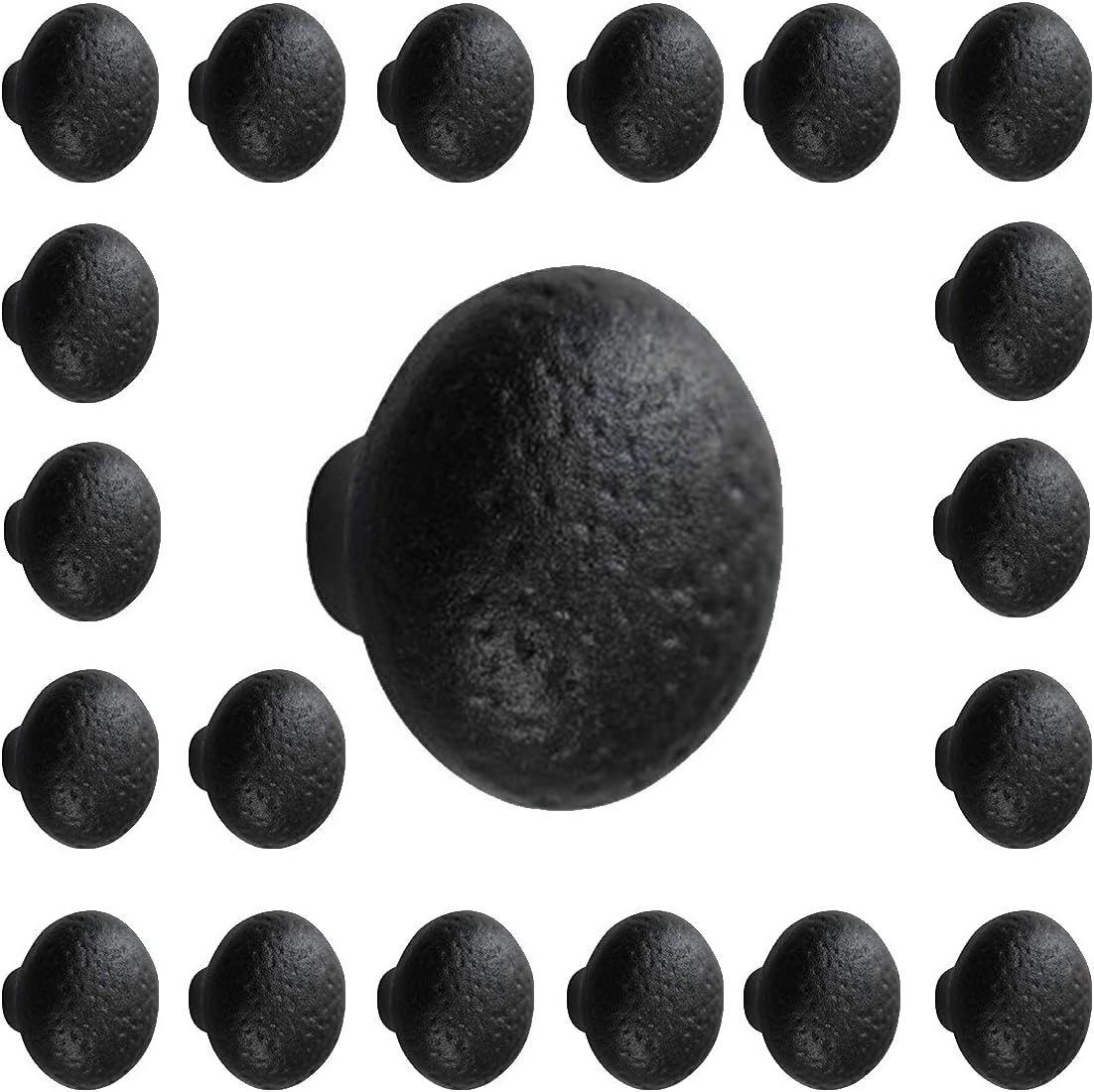 Renovators Supply Manufacturing Cabinet Knobs 1.25" Wrought Iron Drawer Knobs for Cabinets and Drawers with Mounting Hardware Pack of 20