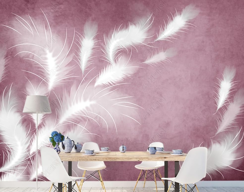 Poster Géant Mural Plumes Simples : Papier Peint Intissé Facile à Poser