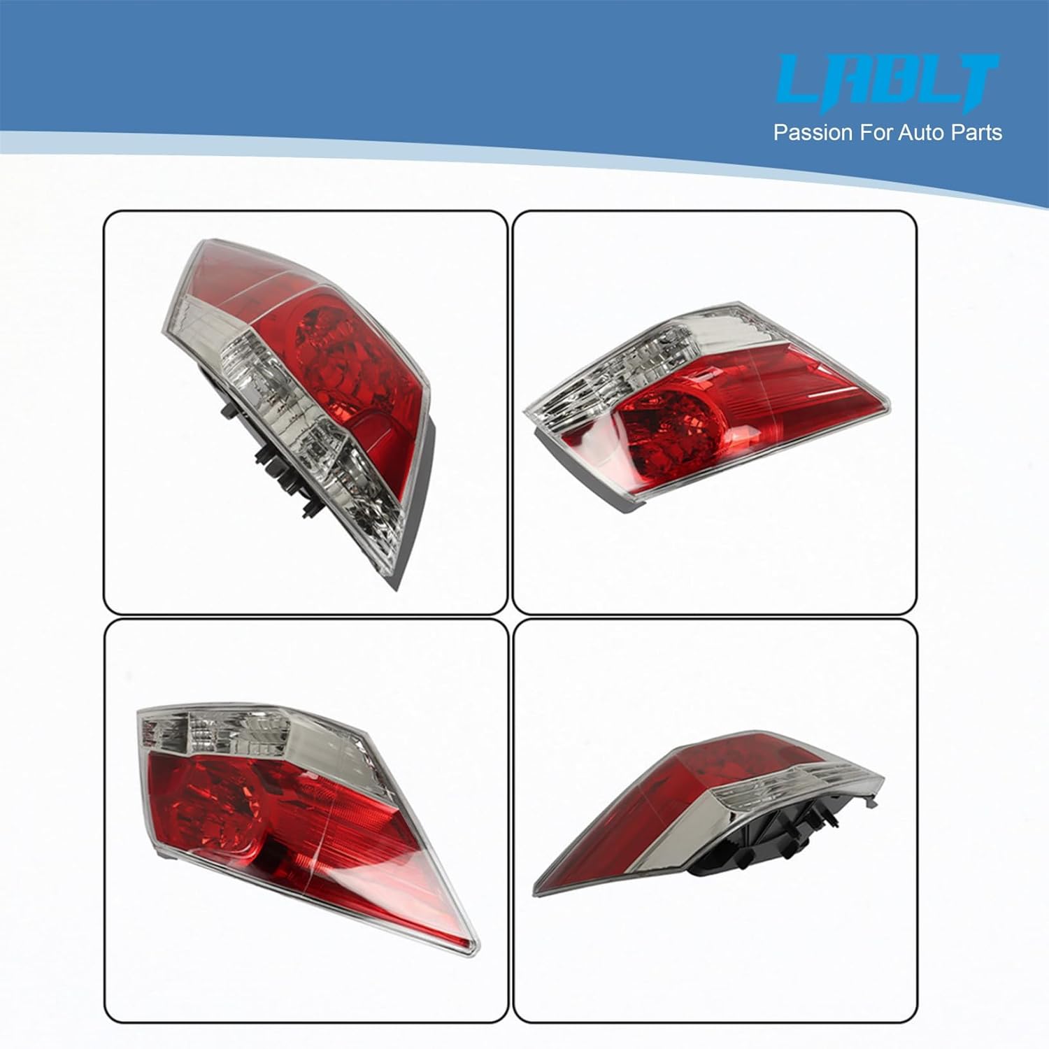 LABLT Tail Light Replacement for 2008-2012 Accord Driver Side Halogen Bulb Stop Lamp Replacement for 33550TA0A01 HO2800172