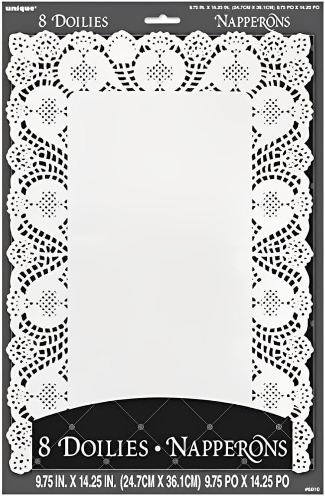 Elegant White Placemat Doilies (Pack of 8) - 9.75" x 14.25" - Premium Paper Table Decorations - Perfect for Parties, Home, & Events image 4