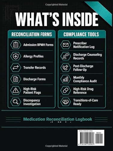 Hospital Medication Reconciliation Log: Admission, Transfer & Discharge Documentation | Best Possible Medication History (BPMH), Pharmacy Verification, Discrepancy Tracking & Care Transition Records – vue 2