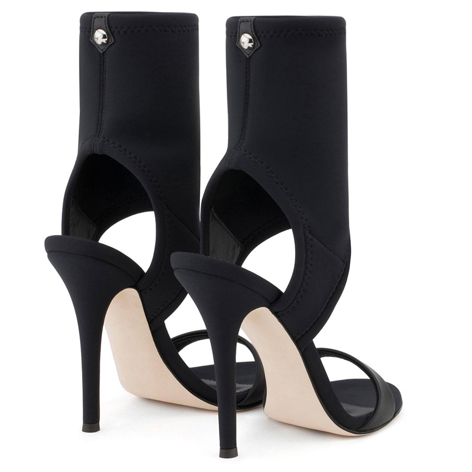 Scarpe da donna in camoscio elastico a spillo con tacchi alti Slingback High Top Sandali Peep Toe Ankle Bootie per discoteca