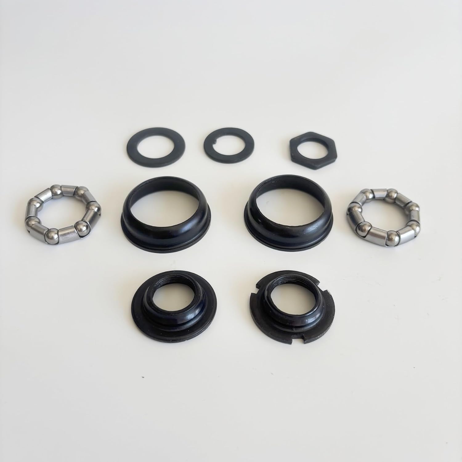 Bike Bottom Bracket Set Included 1.69”/43mm OD Frame Cups for Single Piece Crankset for Mountain Bike (Silver)