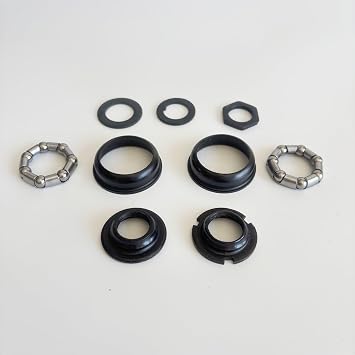 Bike Bottom Bracket Set Included 1.69/43mm OD Frame Cups for Single Piece Crankset for Mountain Bike Black