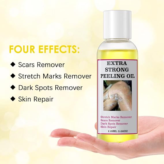 Yellow Peeling Oil Extra Strength Exfoliating Solution for Face & Body, Vitamin C & Retinol Facial Scrub