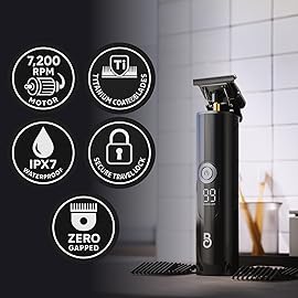 The Beard Club Professional T-Blade Beard Trimmer for Men LT - Barber Electric Shaver, Mustache & Hair Clippers for Men Zero Gapped Cordless Buzzer Hair Trimmer & T Liner - Edger Line Up Grooming Kit