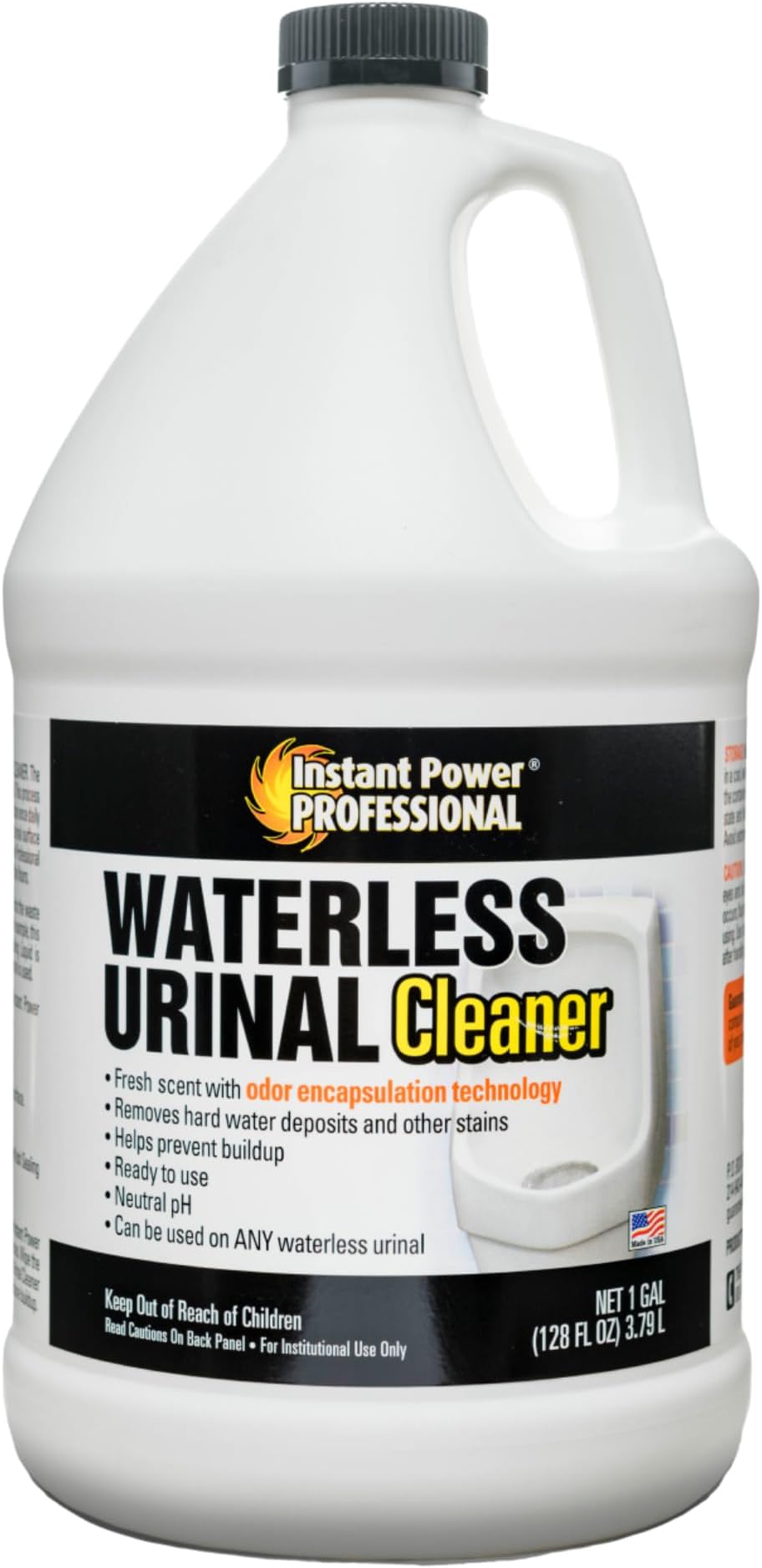 Instant Power Professional Waterless Urinal Cleaner – Removes Hard Water Deposits and Other Stains, Prevents Drain Buildup, Ready to Use, 1 Gal