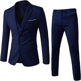 WEEN CHARM Mens Suits 2 Button Slim Fit 3 Pieces Suit