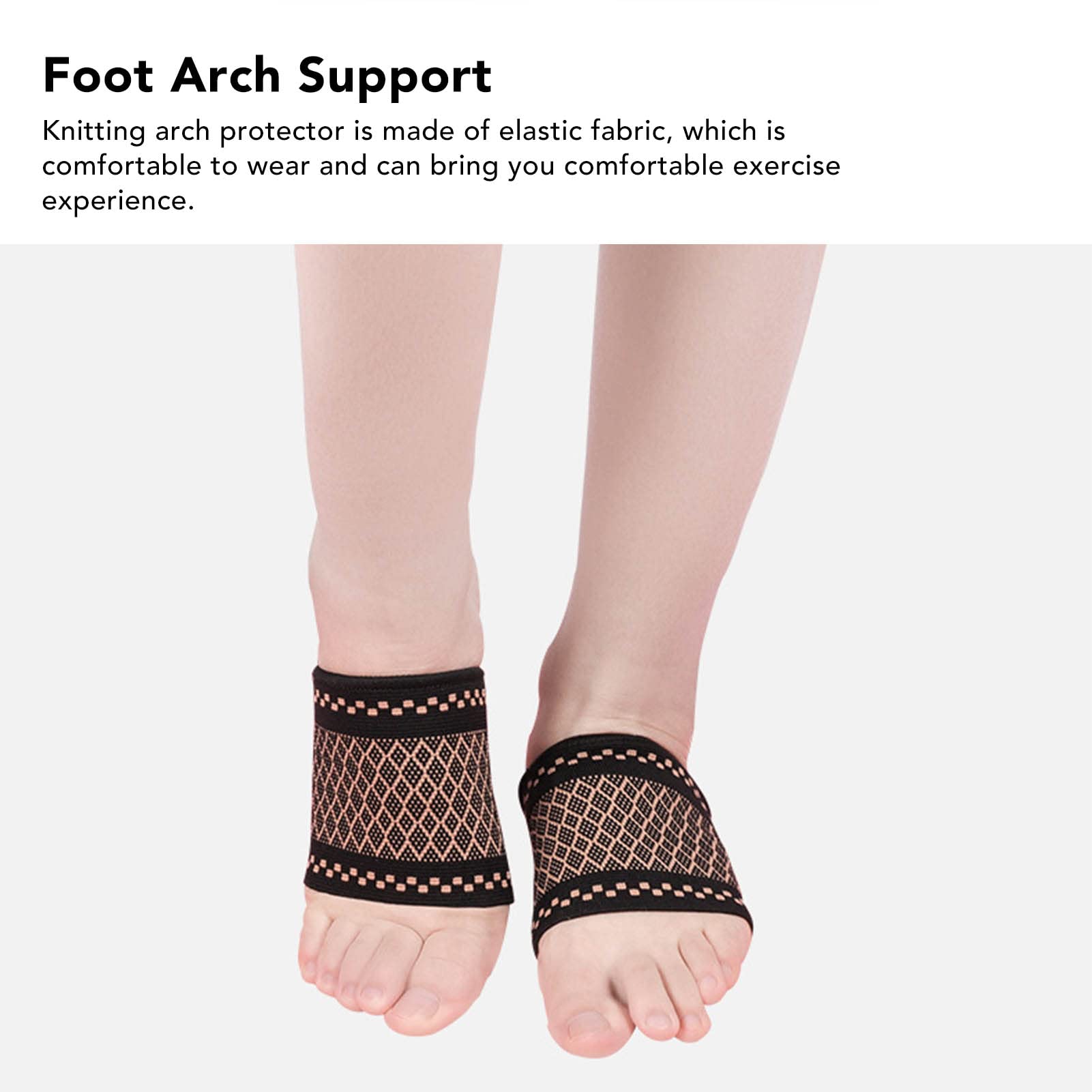 NYSUZHOUJI Copper Arch Support Compression Elastic Ventilation Foot Protection Brace 2Pcs