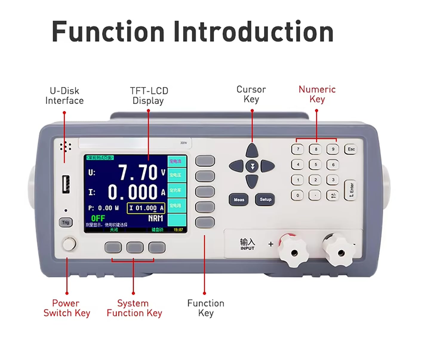 DC Electronic Load Tester Programmable DC Electronic Load 300W Battery Capacity Tester with 300W 300V 30A Accuracy 0.05% Operation Mode CC CV CP CR 0.1Hz-25kHz Transition RS232C Interface