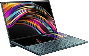 ASUS ZenBook Duo mit ScreenPad Plus, UX481FL-BM040T Notebook 35,5cm (14 Zoll, FHD, NG, i5-10210U, nV MX250 2 GB, 8GB, 512GBSSD, W10, NVIDIA MX250) Celestial blue