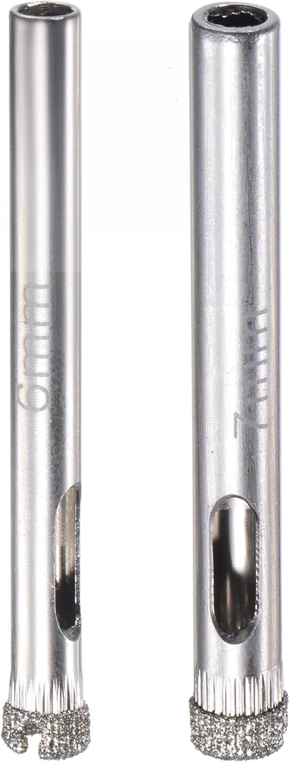 uxcell 6mm, 7mm Diamond Coated Hole Saw Drill Bits for Glass Ceramic Tile Marble Rock Porcelain 20pcs