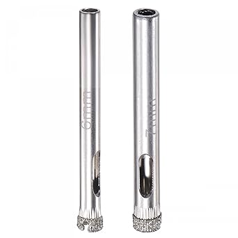 uxcell 6mm, 7mm Diamond Coated Hole Saw Drill Bits for Glass Ceramic Tile Marble Rock Porcelain 20pcs
