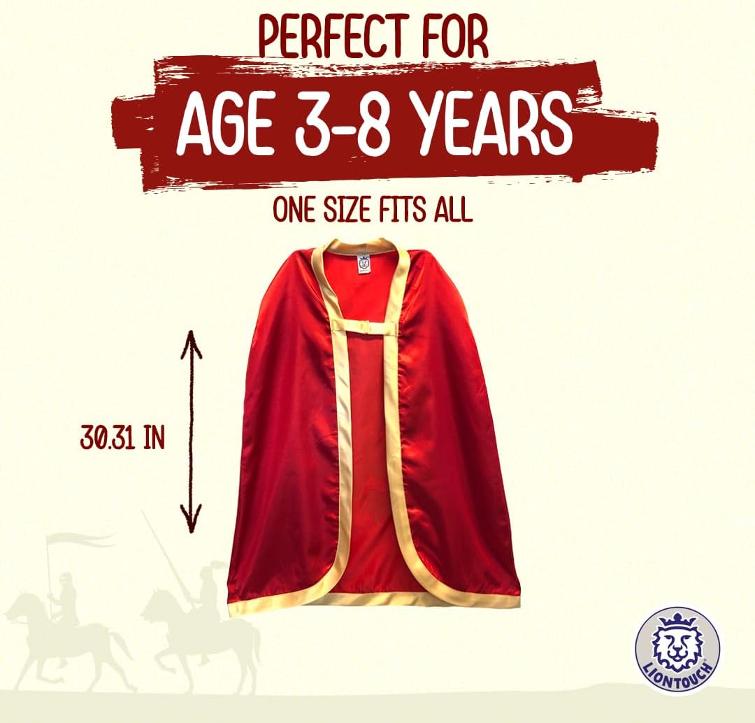 Liontouch Medieval Noble Knight Satin Toy Cape for Kids | Part of A Kid's Costume Line - Image 4
