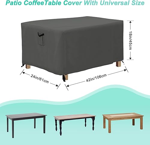 Miniatura 23 de ABCCANOPY Funda universal para mesa auxiliar de patio, para exteriores, pequeña cubierta impermeable y a prueba de polvo, marrón beige, 42 x 24 x 18