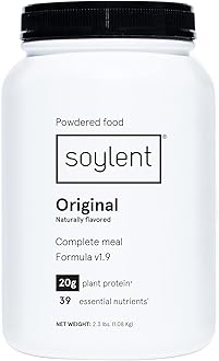 Soylent Complete Nutrition Meal Replacement Protein Powder, Original - Plant Based Vegan Protein, 39 Essential Nutrients - 36.8oz