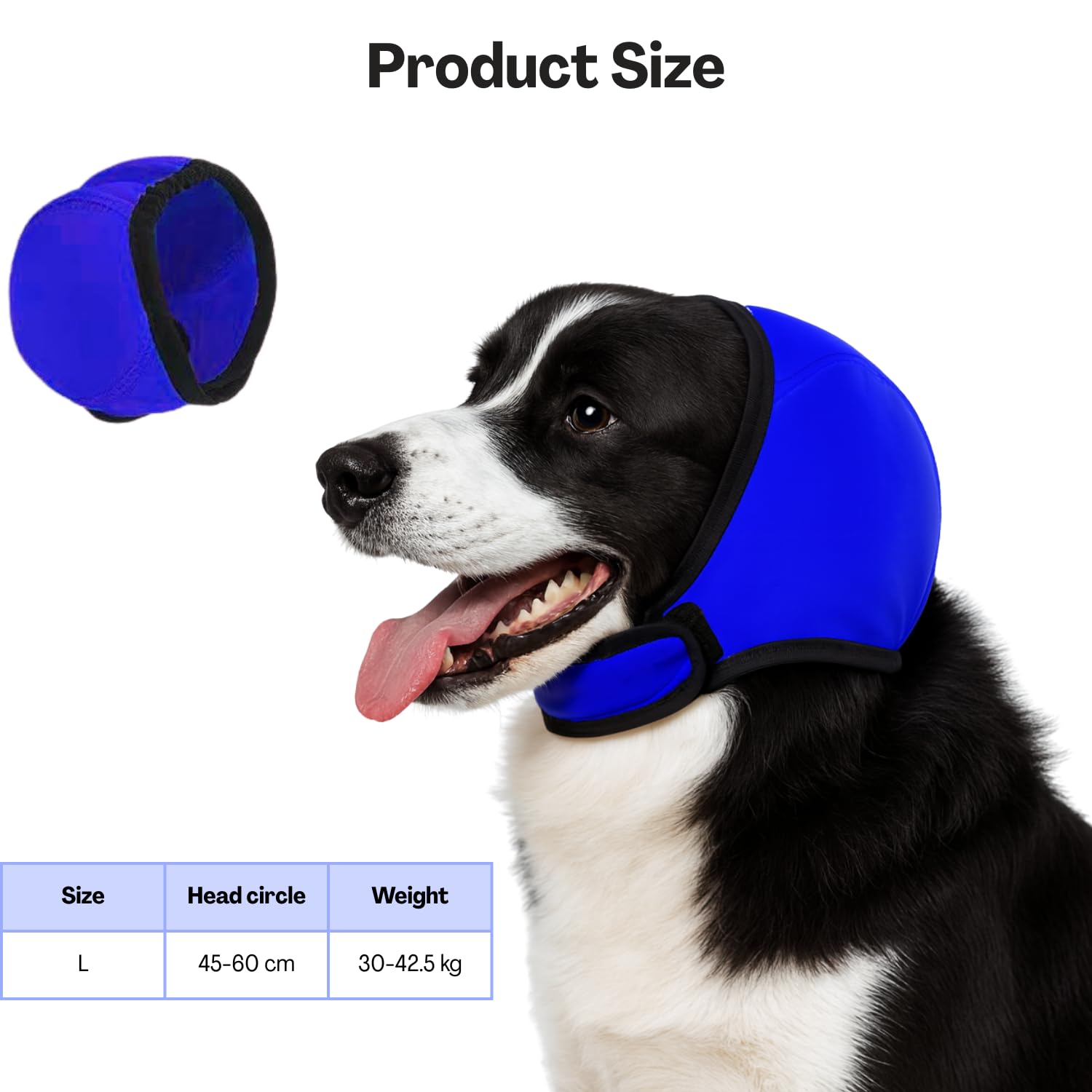 Flavizo Blue Dog Ear Muffs, Comfortable Noise Protection Ear Cover for Eating, Swimming, Therapy, Adjustable Dog Ear Protector, Stress-Reducing Ear Muffs for Dogs for Noise Cancelling 1