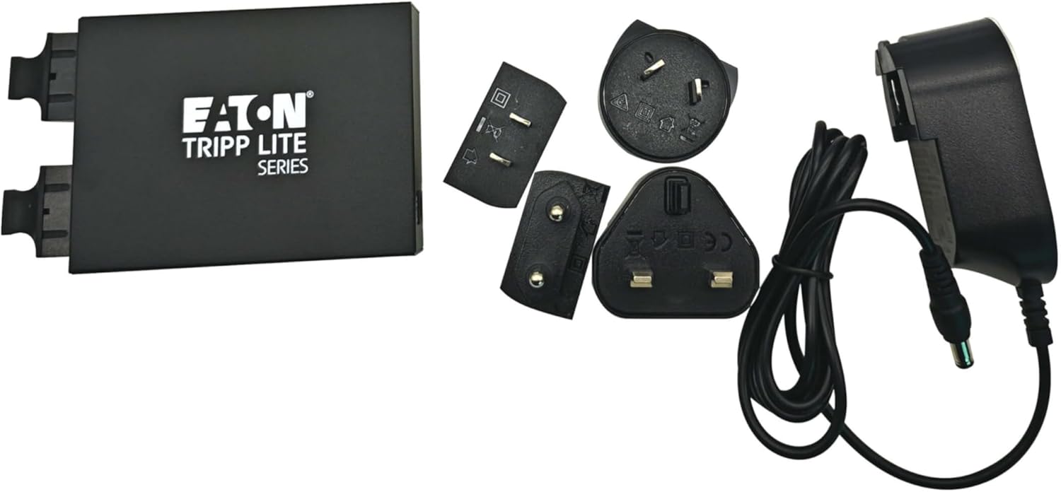 Eaton Tripp Lite series Multimode to Singlemode Fiber Optic Converter Extender, 100 Mbps, SC Duplex Ports, 1310nm Compatible, MMF to SMF, OM3, Up to 60km / 37.3 miles, 2-Year Warranty (N784-MDC-6SCSC)