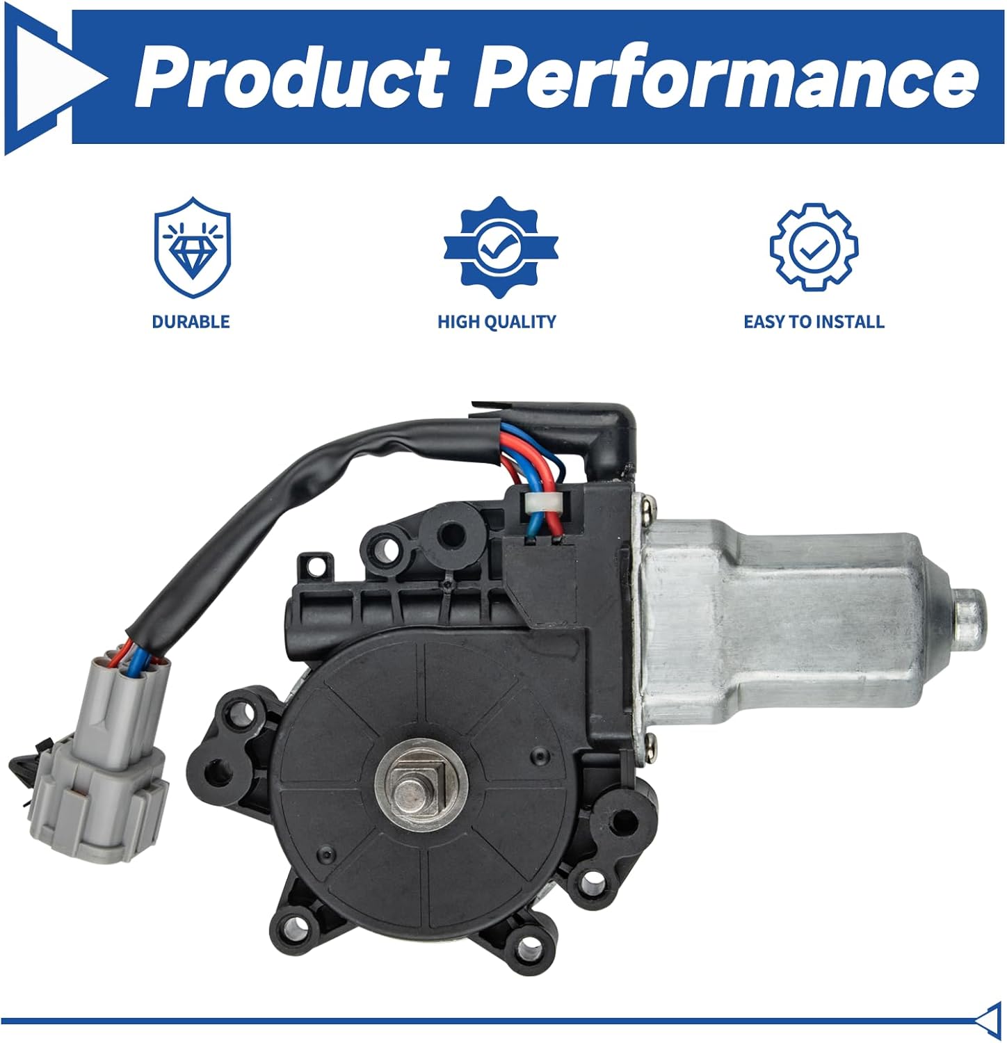 Obaee Window Lift Motor Front Right Passenger Side Compatible with Infiniti QX56 2004-2010, Nissan Armada 2005-2012, Titan 2004-2012, Pathfinder Armada 2004, Replace 80730-9FJ0A, 80730-ZT01A, 742-528