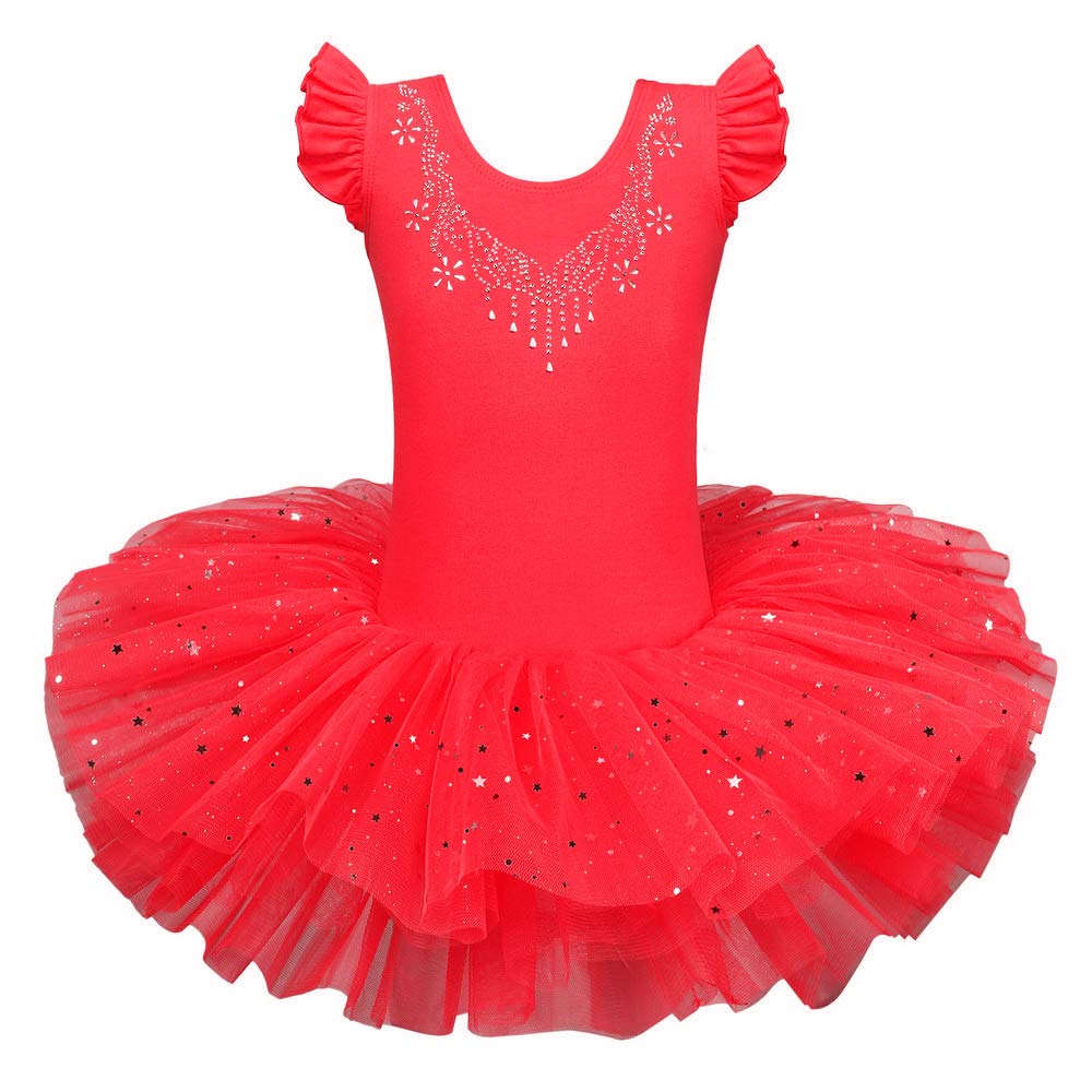 ZNYUNEGirls Kids Ballet Dress Princess Sparkly Ballet Leotards Tutu Girls Dancewear Costume