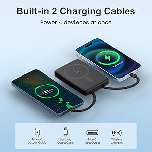 Magnetic Portable Charger Power Bank: 10000mAh Magnetic Battery Pack Cell Phone Wireless Fast Charging Pad for Apple iPhone 17Air 16e 17 16 15 14 13 12 Pro Max Plus Mini - for Travel and Business Trip
