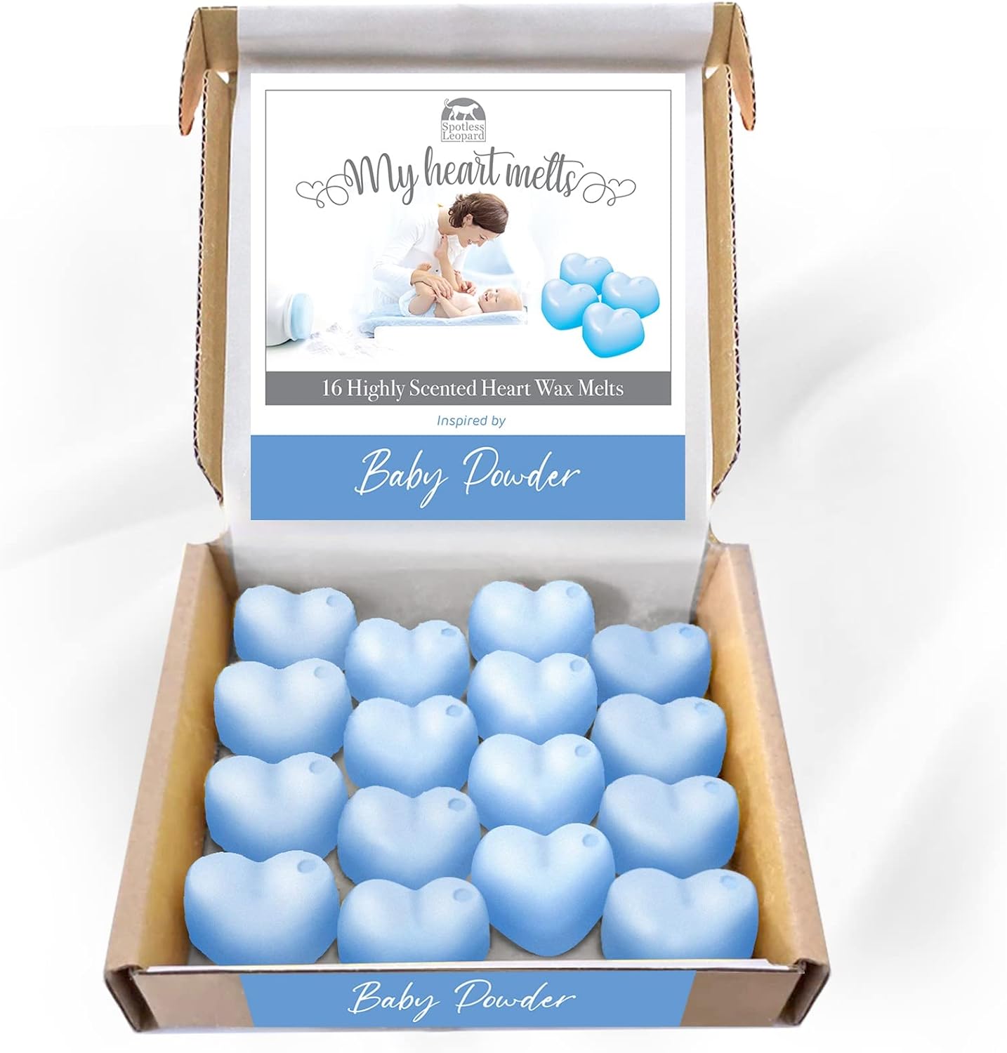 Baby Powder Wax Melts 16 pcs x 5g Heart Shaped Scented Wax Melts