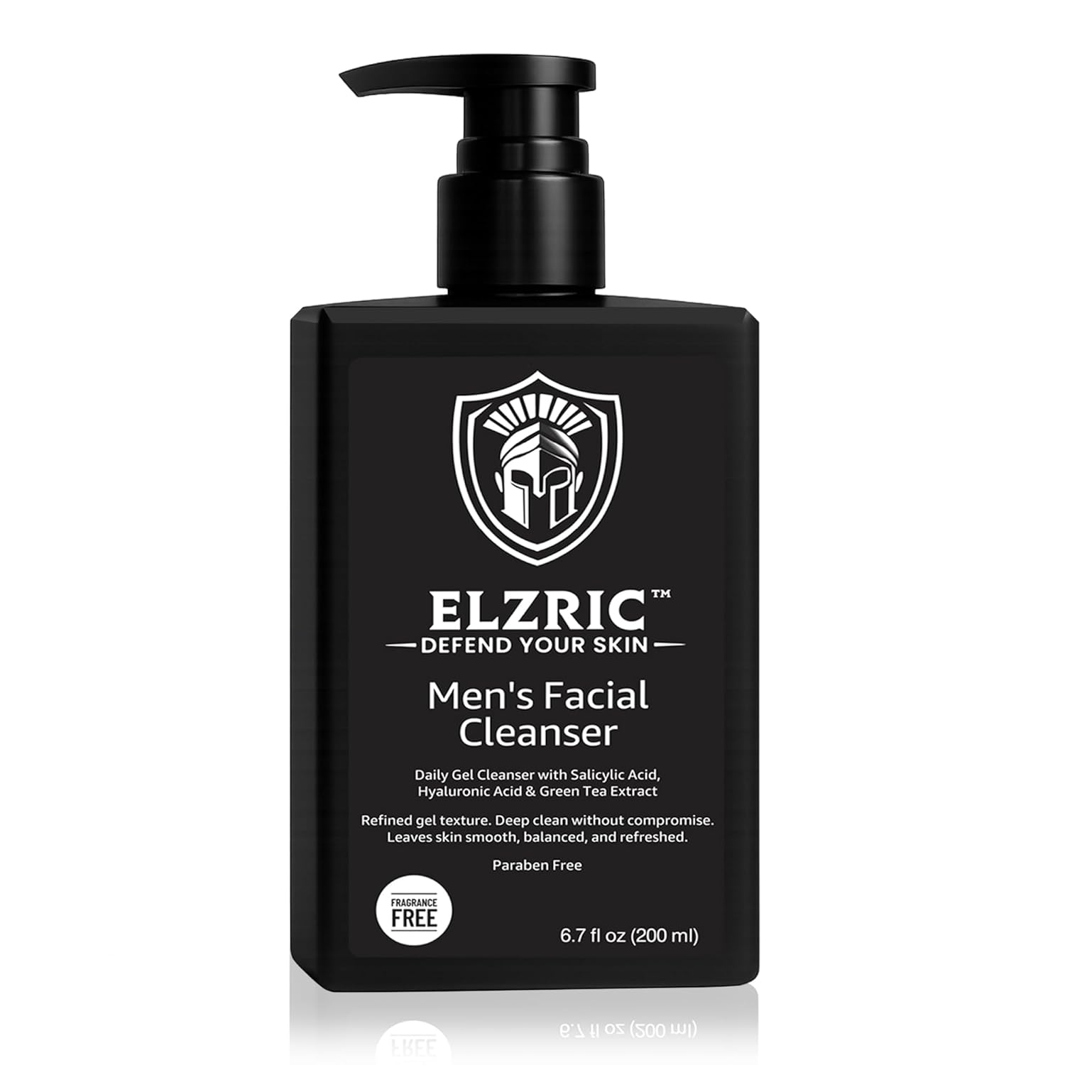Men's Facial Cleanser – Exfoliating Face Wash for Oily, Breakout-Prone and Sensitive Skin – Deep Cleansing with Salicylic Acid, Green Tea, Hyaluronic Acid and Amino Acids – Daily Face Wash for Men
