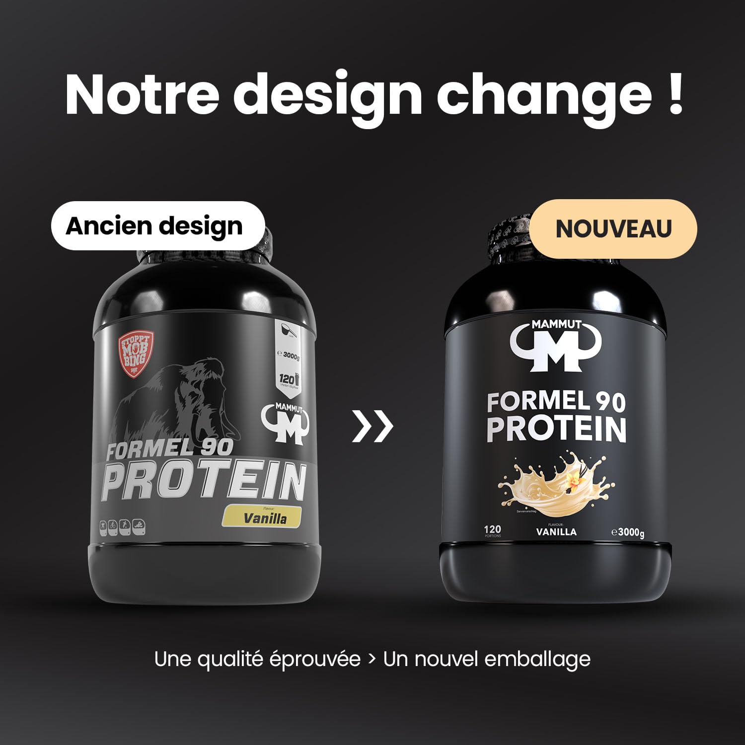 Mammut Nutrition – Protéines formule 90 Vanille 3 kg – Mélange 4 sources (whey, soja, lait, œuf) + vitamine B6 – 77 % protéines – Shake post-training ou collation riche en protéines