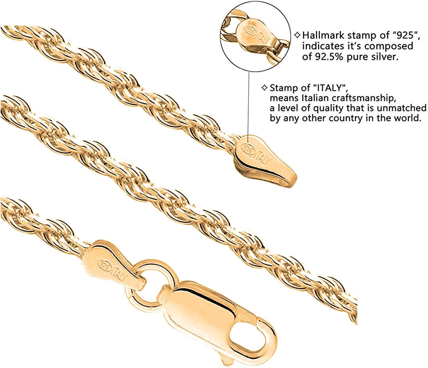 Tobillera de cadena de plata de ley 925, Figaro, Mariner, bordillo, cadena chapada en oro de 18 quilates, disponible en 9, 10 y 11 pulgadas, para mujer, viene con una caja de regalo, fabricada 3