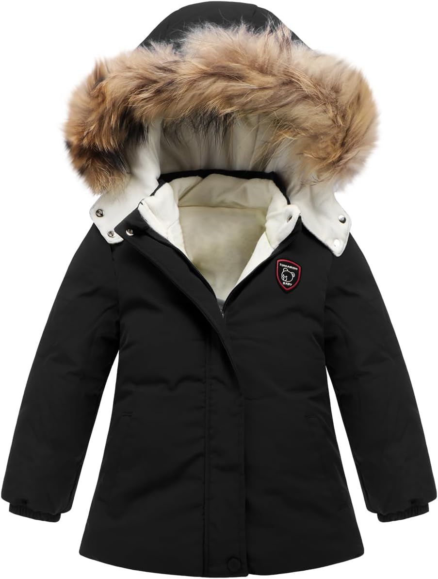 Toddler Winter Coat Baby Puffer Jacket Boy Hoodie Fleece Outerwear Clothes 0-5T